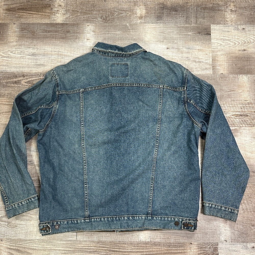 Levis Men Size 2XL 100% Cotton Denim Blue Jeans Standard Trucker Jacket - Picture 7 of 12